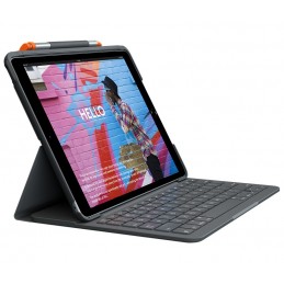 Logitech Slim Folio QWERTY Датский, Финский, Норвежский, Шведский Bluetooth Графит