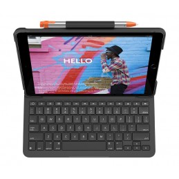 Logitech Slim Folio QWERTY Dāņu, Somu, Norvēģu, Zviedru Bluetooth sistēma Grafīts