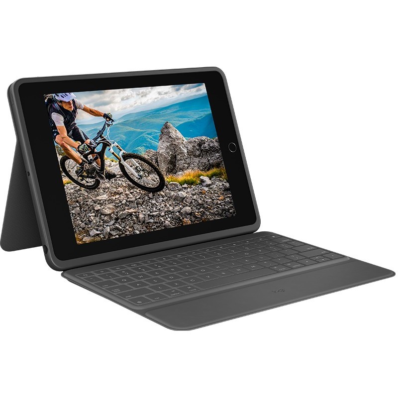 Logitech Rugged Folio QWERTY Датский, Финский, Норвежский, Шведский Smart Connector Графит