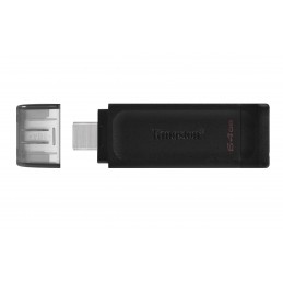 Kingston Technology DataTraveler 70 USB флеш накопитель 64 GB USB Type-C 3.2 Gen 1 (3.1 Gen 1) Черный