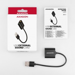 Axagon ADA-12 USB 2.0 Stereo Audio Mini-Adapter 15 cm Kabellänge - Kabel - Audio Multimedia 2.0 kanāli