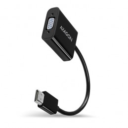 Axagon RVH-VGAN video kabeļu aksesuārs 0,15 m HDMI Type A (Standard) VGA (D-Sub) Melns