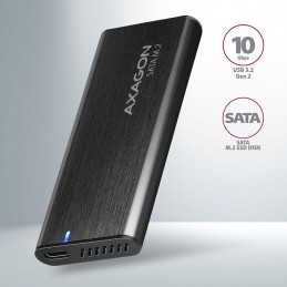 Axagon EEM2-SBC externes Gehäuse für M.2 SSDs USB-C 3.2 Gen 2 - schwarz SSD diska korpuss Melns