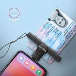 Axagon CRE-SMPC USB-C Smart card ID card PocketReader считыватель сим-карт Для помещений USB Type-C Черный