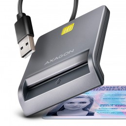 Axagon CRE-SM3T USB Smart card Flat считыватель сим-карт Для помещений USB 2.0 Черный