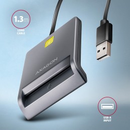 Axagon CRE-SM3T USB Smart card Flat считыватель сим-карт Для помещений USB 2.0 Черный