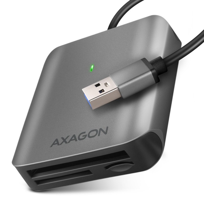 Axagon CRE-S3 External card reader USB-A 3.2 Gen 1 3-slot & lun SD microSD CF кардридер USB 3.2 Gen 1 (3.1 Gen 1) Type-A Серый