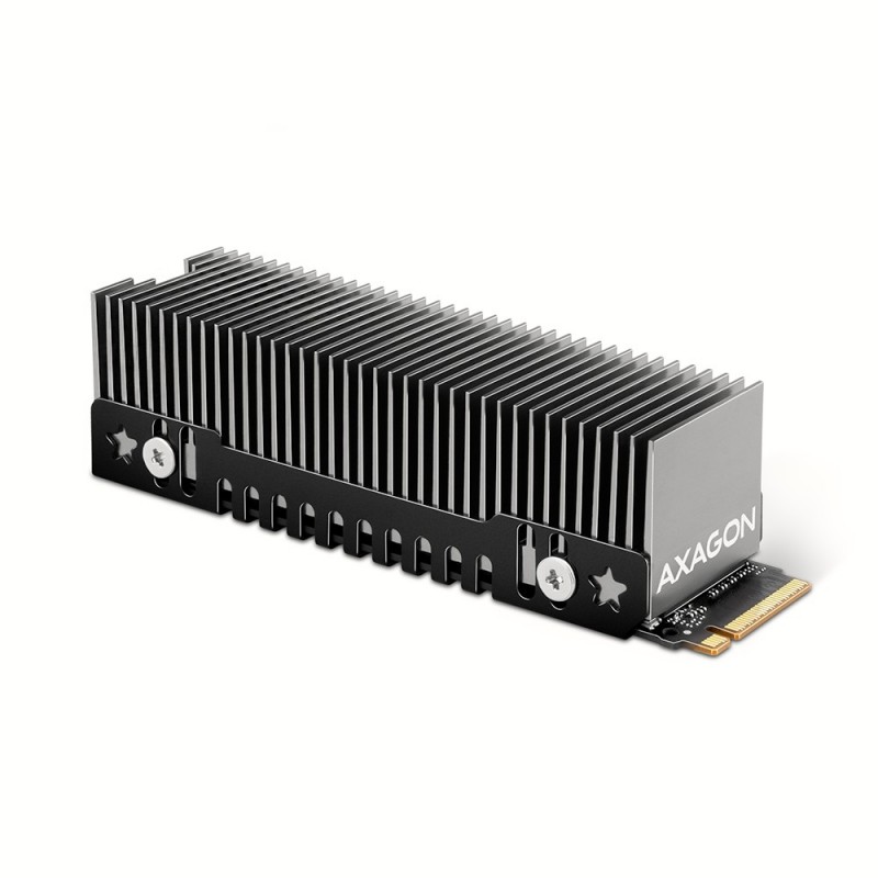 Axagon CLR-M2XT M.2 SSD Passivkühler Aluminium - 2280 M.2 NVMe SSD, Bezkontakta piedziņa Siltuma aizvadītājs   radiators Melns,