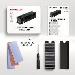 Axagon CLR-M2XT M.2 SSD Passivkühler Aluminium - 2280 M.2 NVMe SSD, Bezkontakta piedziņa Siltuma aizvadītājs   radiators Melns,