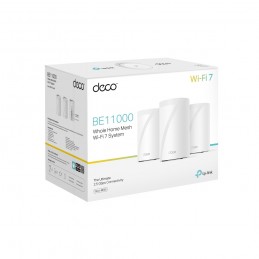 TP-Link Deco BE65 Trīs diapazoni (2,4 GHz   5 GHz   6 GHz) Wi-Fi 7 (802.11be) Balts 4 Iekšējs