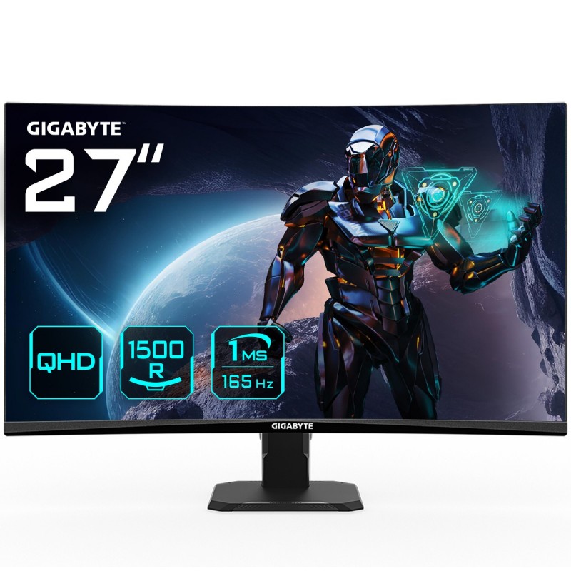 GIGABYTE GS27QC monitori 68,6 cm (27") 2560 x 1440 pikseļi Quad HD LCD Melns