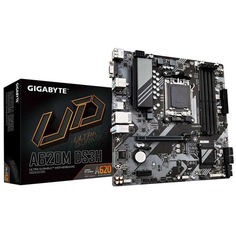 GIGABYTE A620M DS3H материнская плата AMD A620 Socket AM5 Микро ATX GIGABYTE A620M DS3H материнская плата AMD A620 Socket AM5 Микро ATX