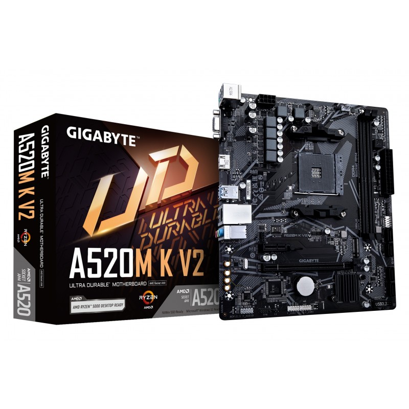 GIGABYTE A520M K V2 материнская плата AMD A520 Разъем AM4 Микро ATX GIGABYTE A520M K V2 материнская плата AMD A520 Разъем AM4 Микро ATX