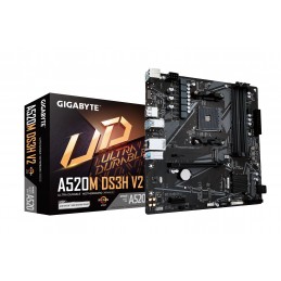 GIGABYTE A520M DS3H V2 mātes plate Ligzda AM4 mikro ATX