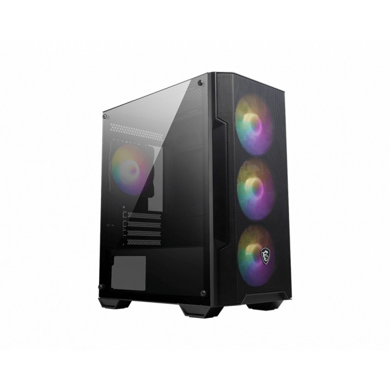 MSI MAG FORGE M100A datoru korpuss & statnis Micro Tower Melns, Caurspīdīgs MSI MAG FORGE M100A datoru korpuss & statnis Micro Tower Melns, Caurspīdīgs