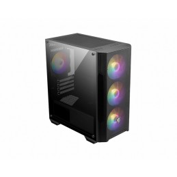 MSI MAG FORGE M100A datoru korpuss & statnis Micro Tower Melns, Caurspīdīgs