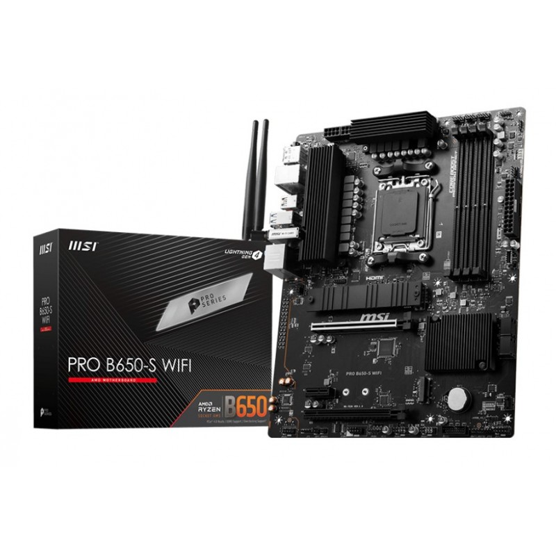 MSI PRO B650-S WIFI mātes plate AMD B650 AM5 pieslēgvieta ATX
