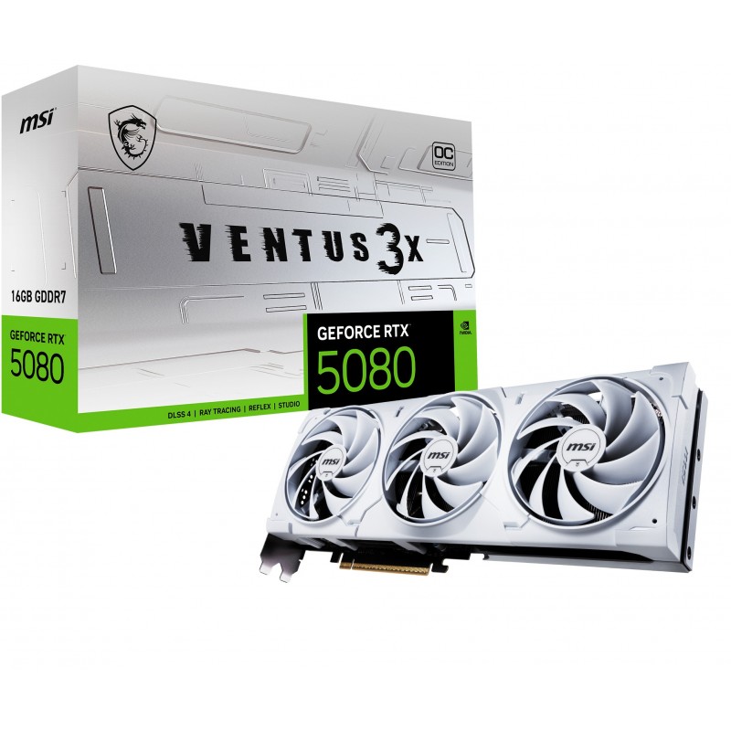 MSI VENTUS GEFORCE RTX 5080 16G 3X OC WHITE видеокарта NVIDIA 16 GB GDDR7