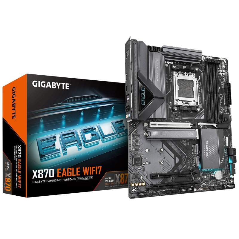 GIGABYTE X870 EAGLE WIFI7 mātes plate AMD X870 AM5 pieslēgvieta ATX GIGABYTE X870 EAGLE WIFI7 mātes plate AMD X870 AM5 pieslēgvieta ATX