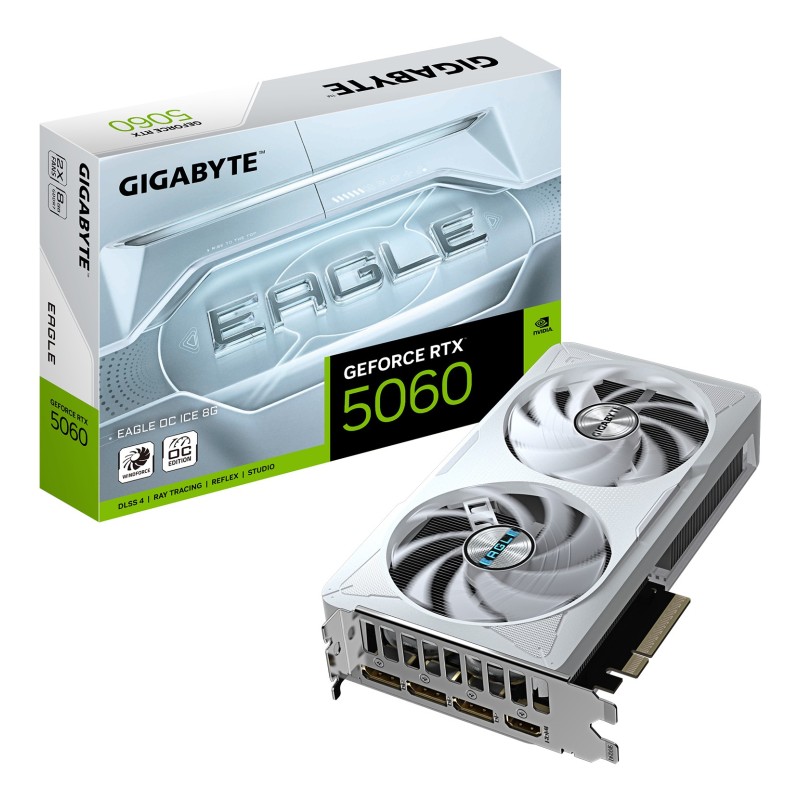 GIGABYTE GeForce RTX 5060 EAGLE OC ICE 8G NVIDIA 8 GB GDDR7 GIGABYTE GeForce RTX 5060 EAGLE OC ICE 8G NVIDIA 8 GB GDDR7