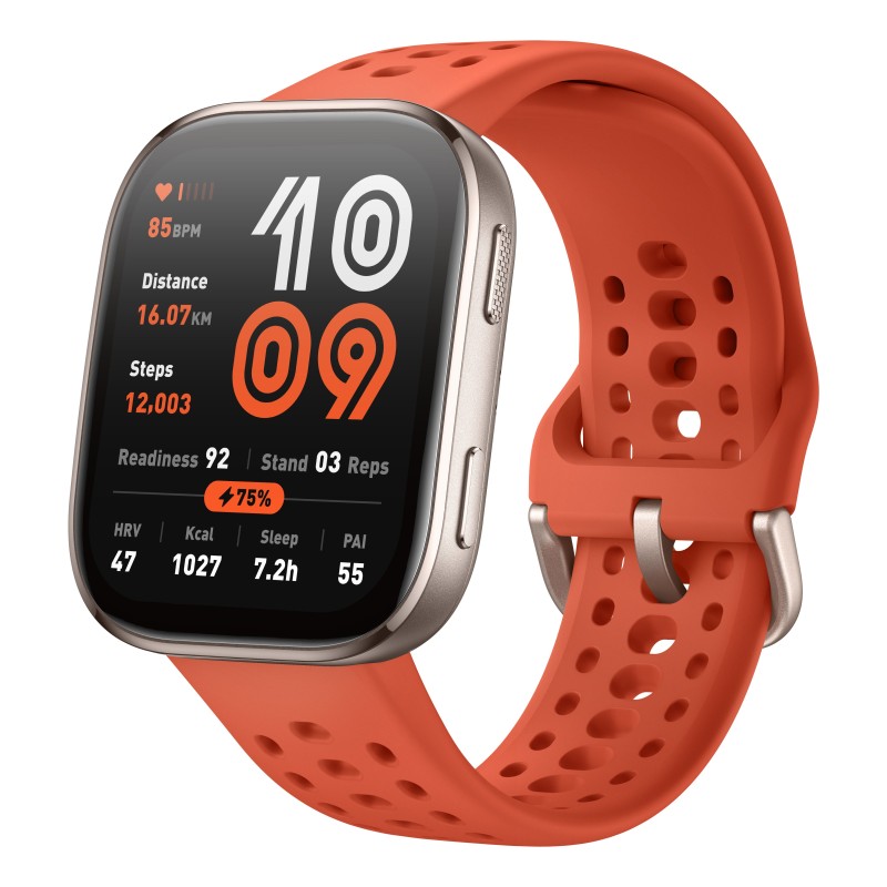 Amazfit Bip 6 Red 5 cm (1.97") AMOLED Digitāls 390 x 450 pikseļi Skārienjūtīgais ekrāns Zelts GPS