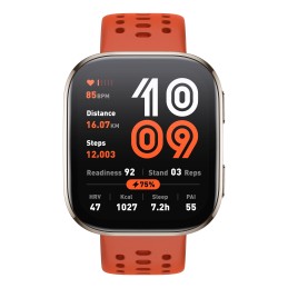Amazfit Bip 6 Red 5 cm (1.97") AMOLED Digitāls 390 x 450 pikseļi Skārienjūtīgais ekrāns Zelts GPS