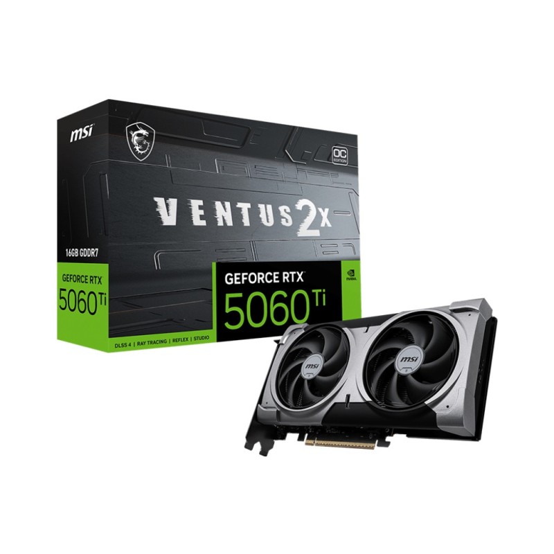 MSI VENTUS GeForce RTX 5060 TI 16G 2X OC PLUS NVIDIA 16 GB GDDR7 MSI VENTUS GeForce RTX 5060 TI 16G 2X OC PLUS NVIDIA 16 GB GDDR7