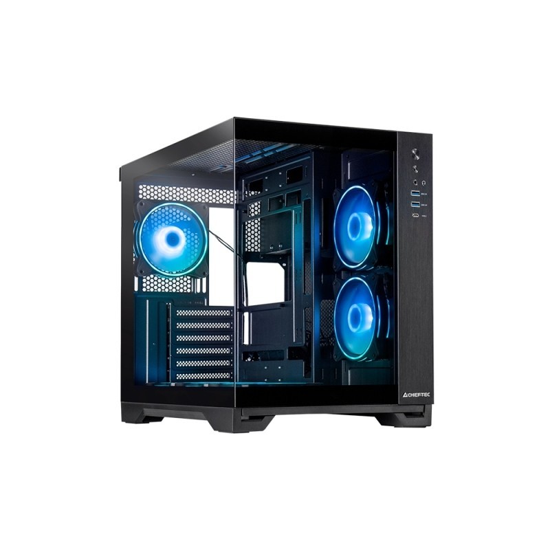 Chieftec Visio GM-30B-TG-OP schwarz Tempered Glass x 2 Kubs Melns Chieftec Visio GM-30B-TG-OP schwarz Tempered Glass x 2 Kubs Melns