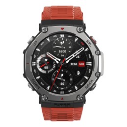 Amazfit T-Rex 3 Lava 3,81 cm (1.5") AMOLED 48.5 mm Цифровой 480 x 480 пикселей Сенсорный экран Черный, Нержавеющая сталь GPS