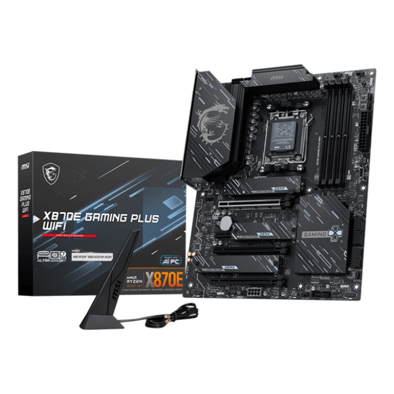 MSI X870E GAMING PLUS WIFI mātes plate AMD X870E AM5 pieslēgvieta ATX MSI X870E GAMING PLUS WIFI mātes plate AMD X870E AM5 pieslēgvieta ATX