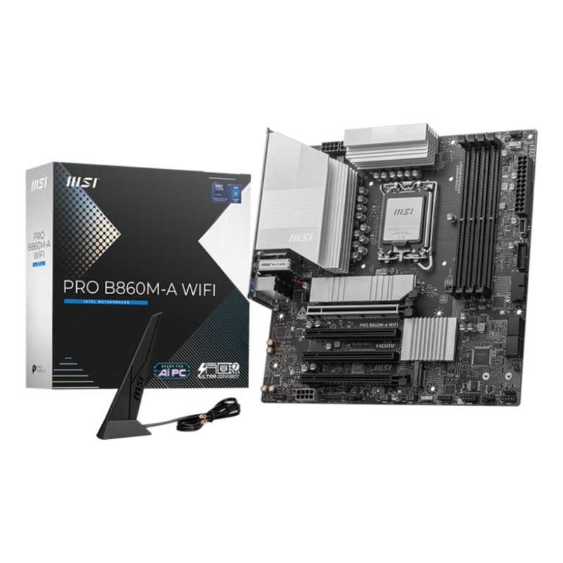 MSI PRO B860M-A WIFI mātes plate Intel B860 LGA 1851 (Socket V1) mikro ATX