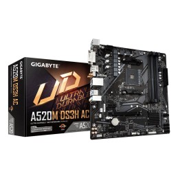 GIGABYTE A520M DS3H AC mātes plate AMD A520 Ligzda AM4 mikro ATX