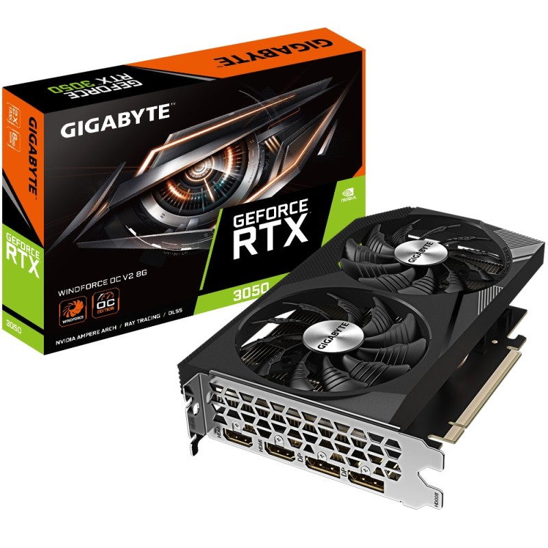 GIGABYTE GeForce RTX 3050 WINDFORCE OC V2 8G NVIDIA 8 GB GDDR6 GIGABYTE GeForce RTX 3050 WINDFORCE OC V2 8G NVIDIA 8 GB GDDR6